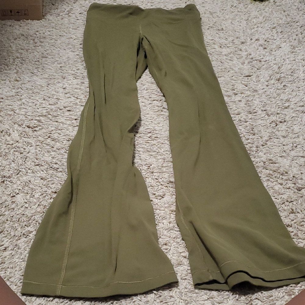 Olive Green Women's Flared Pants